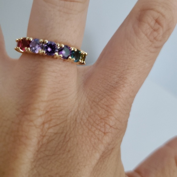 Sterling silver rainbow ring NIB - Picture 5 of 5